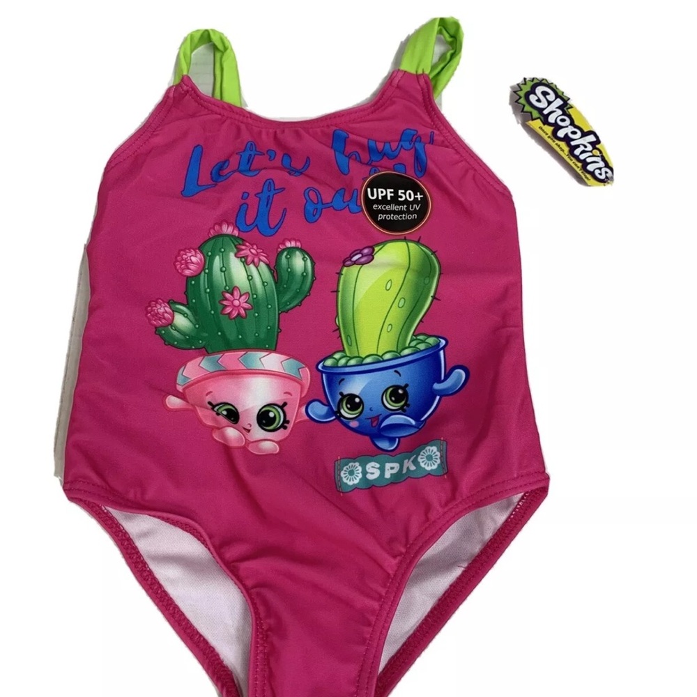 Shopkins Girls One Piece Swimsuit Size 4   NEW WITH TAGS